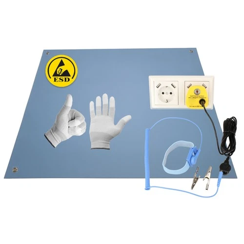 Minadax® ESD Antistatik-Matte 60 x 40cm - inkl. Manschette + Erdungsstecker