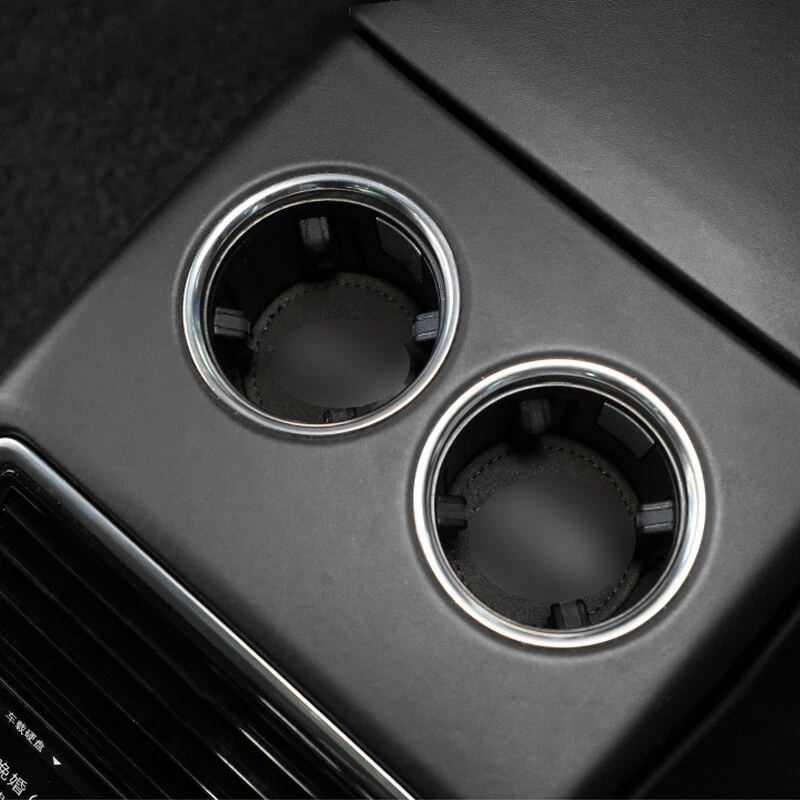 2 PIEZAS Almohadilla de cuero de gamuza negra para automóvil Portavasos de agua para Mercedes Benz Foto 2 de 2