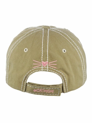 Gorra de béisbol Ceci® para mujer 'Cat Mama' gorra bordada vintage envejecida - Imagen 16 de 20