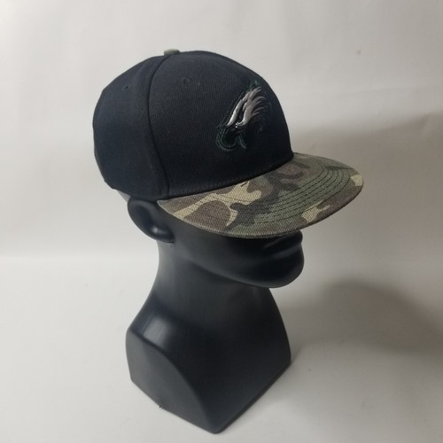 New Era Philadelphia Eagles 9Fifty Basic Black Camo Adjustable Snapback Hat Cap - Bild 2 von 11