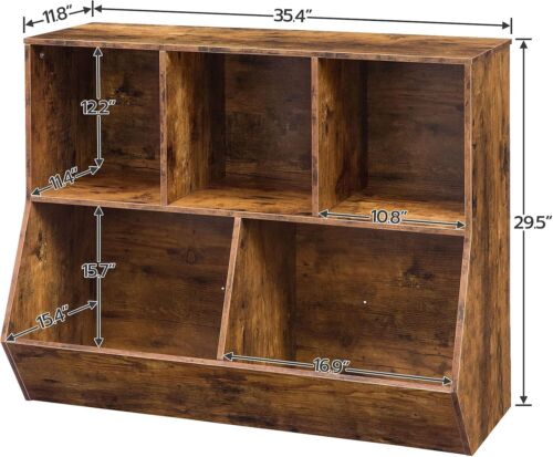 HOOBRO Kids Toy Storage Cabinet Bookcase Bookshelf Bedside Organizer Bedroom - Picture 4 of 10