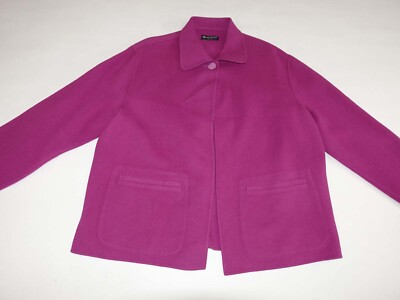 Alexandra Bartlett Women's Jacket Size 1X Fuschia Pink 100% Wool Unlined