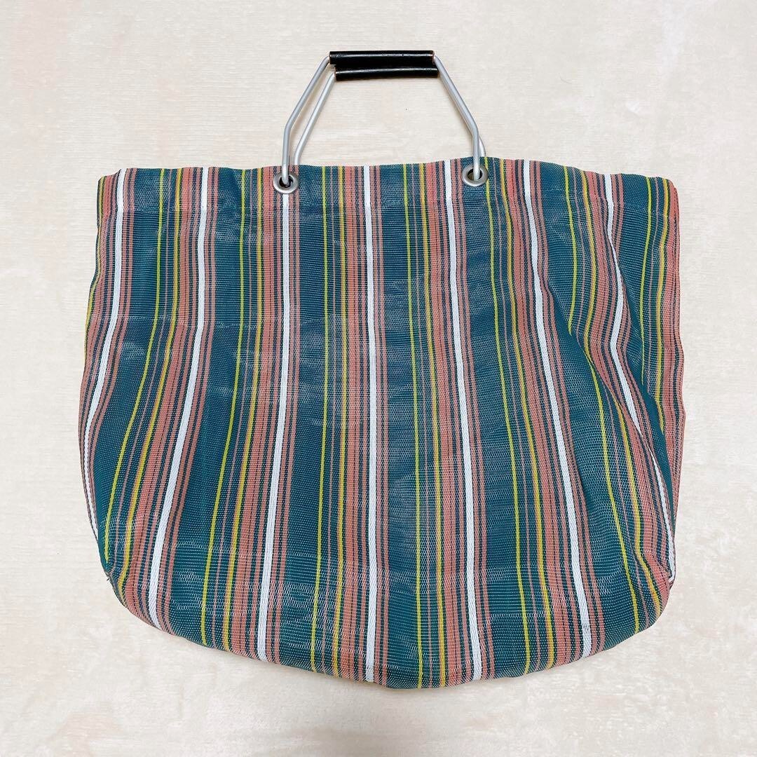 新品　MARNI MARKET STRIPE BAG MARNI Market Series Multi Stripe Tote Bag Nylon 32cm×44cm