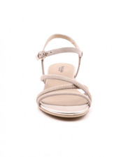 Sandales Compensées Femme Nero Giardini - Modèle E513710D/100 - Cuir, Talon Haut - Pointures 34 à 41