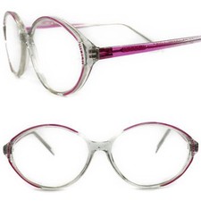 True Vintage Transparent w/ Pink Accents Womens Oval 1.00 Reading Glasses