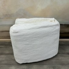 Pottery Barn European Flax Linen Waffle Duvet Cover King/Cal. King White NWOT