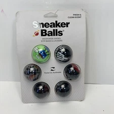Sneaker Balls Sports Shoe Red White Blue Freshener 6 pack, Fresh and Clean Scent