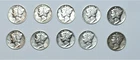 Mercury Dime Silver Lot of 10 Quality Coin Investment Fine Quality 1940s