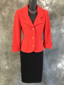 red st john knit suit