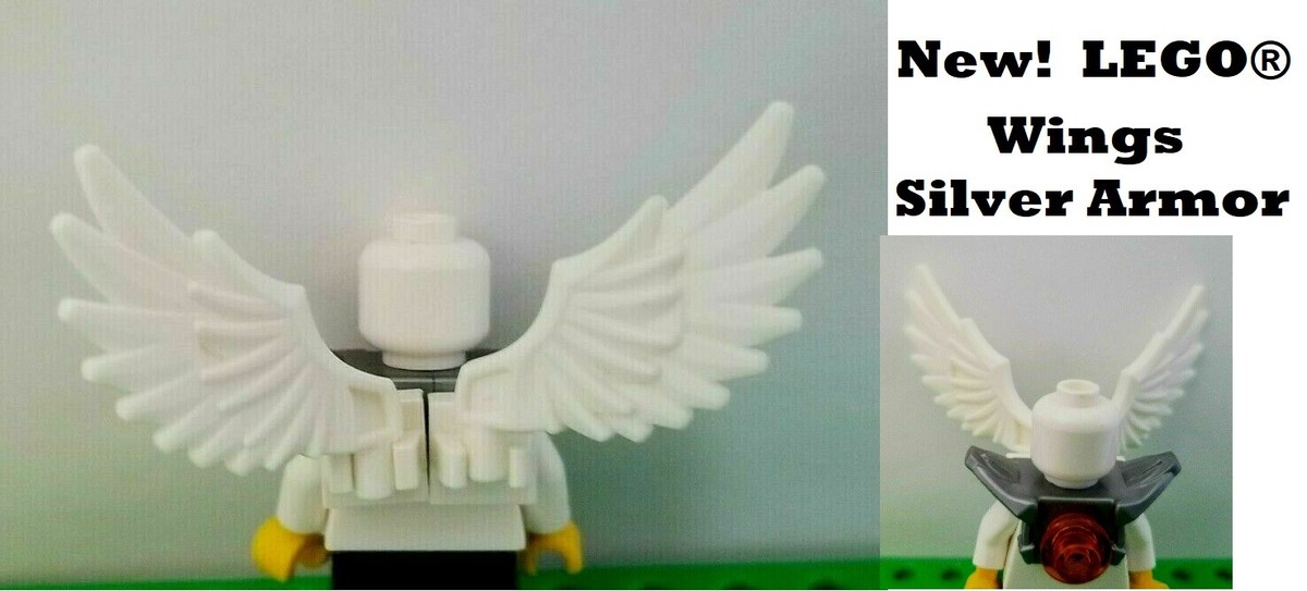 LEGO Minifigure White WINGS Pair Set Silver Body Armor