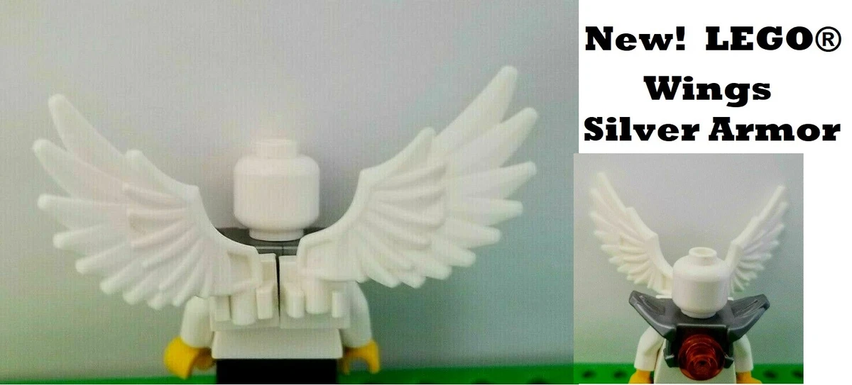 NEW LEGO Minifigure White WINGS Pair Set Silver Body Armor Ninja Angel  Warrior