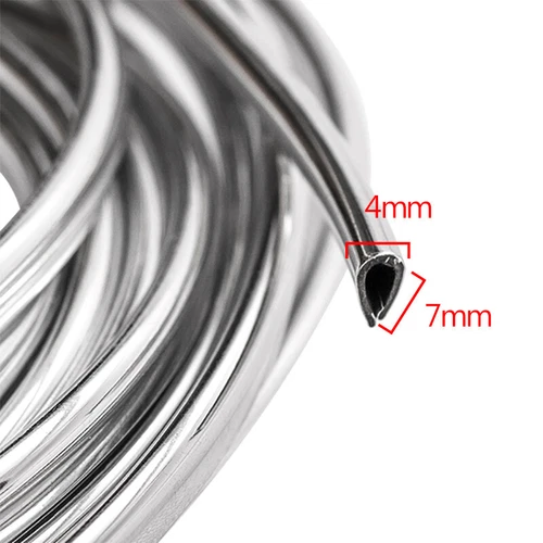 NEW Chrome Moulding Trim Strip Car Door Edge Scratch Guard Protector Cover 6M - Picture 5 of 12