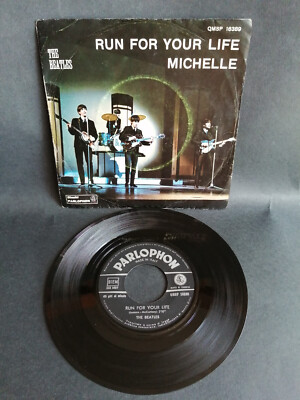 THE BEATLES - RUN FOR YOUR LIFE / MICHELLE  7'' Italy ''disco giallo''