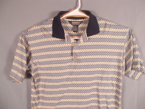 Polo Knightsbridge motif géomique beige moyen et bleu - Photo 3 sur 7