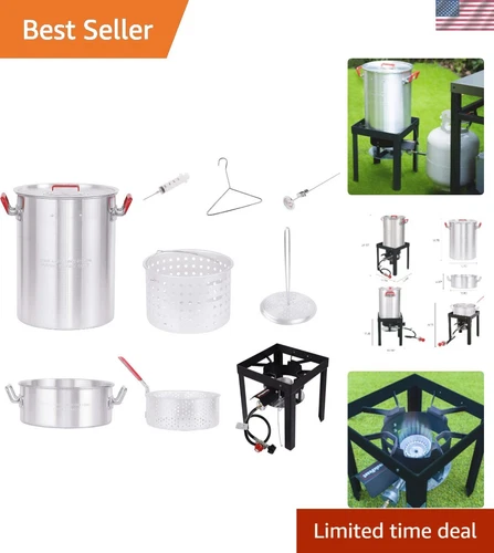 Multi-Use Turkey Fryer with 10 QT & 30 QT Pots - Perfect for Seafood & More