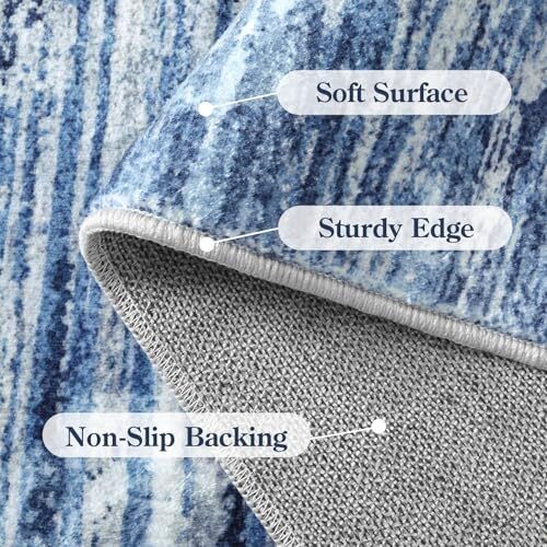 Modern Abstract 3x5 Area Rug, Washable Entryway Rug Non-Slip Soft Carpet for - Picture 5 of 8