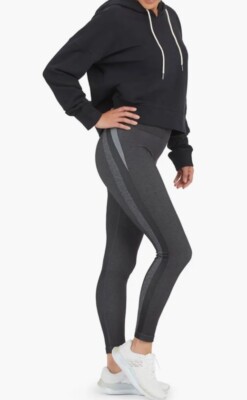 Spanx Seamless Track Stripe Legging Size Large 10 12 GraphiteDust Look At Me Now
