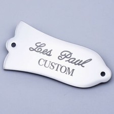 2 Hole Steel Guitar Truss Rod Cover Plate "Les Paul Cutom" Bell-Shape For LP/SG