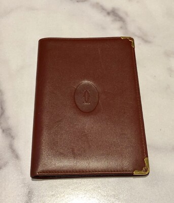 Cartier Paris Burgundy Leather Bifold Organizer Wallet