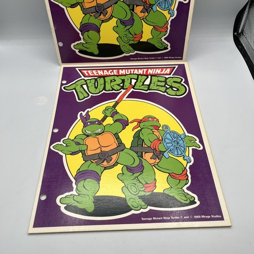 Lot of 2 Vintage TMNT Ninja Turtle Pocket School Folder Purple Donatello Raphael - Picture 2 of 5