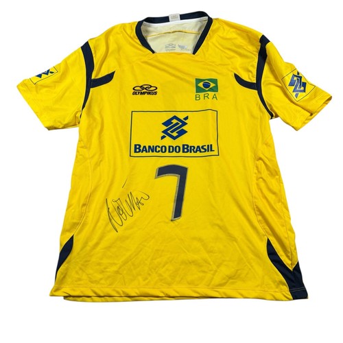 Olympikus Brazil Yellow Short Sleeve Number 7 Banco Do Brasil Jersey Shirt Large - Picture 2 of 9