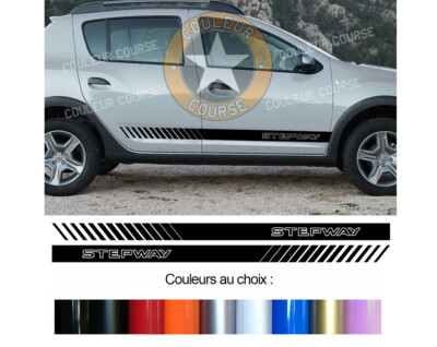 2 UNTERE STREIFEN FÜR DACIA SANDERO STEPWAY DEKO TÜR AUFKLEBER BD500-12