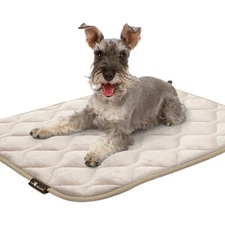 Paw Inspired® Washable Padded Plush Dog Crate Mats Kennel Pads Mattress Tan