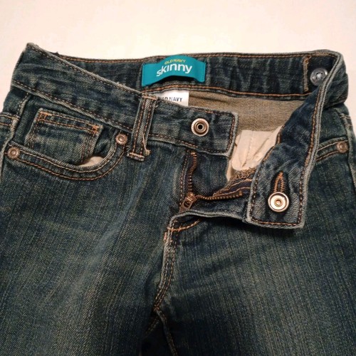 Old Navy Girls Skinny Jeans Size 7 Slim Blue Denim Adjustable Elastic Bands, EUC - Picture 8 of 12
