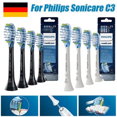 4xPhilips Sonicare C3 Weiß Premium Plaque Pflege Bürstenköpfe Schallzahnbürste V