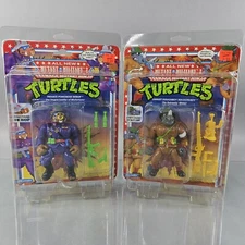 DOUGHBOY ROCKSTEADY & PORKNOSE BEBOP Figures 1992 TMNT Mutant Military 2 MOC NEW