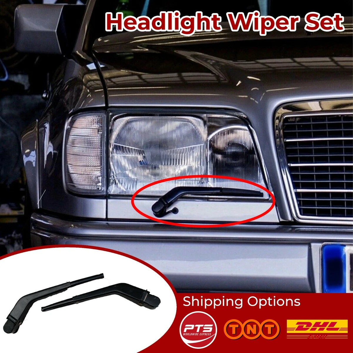 For Mercedes W124 S124 A124 C124 Europan Headlight Wiper Set 2