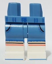 LEGO Minifigure LEGS White Boots Black Pockets Blue Belt Fashion Clothing Pants