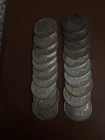 FULL ROLL OF 20 MORGAN SILVER DOLLARS. SOME WITH MINT MARKS. CIRCULATED.