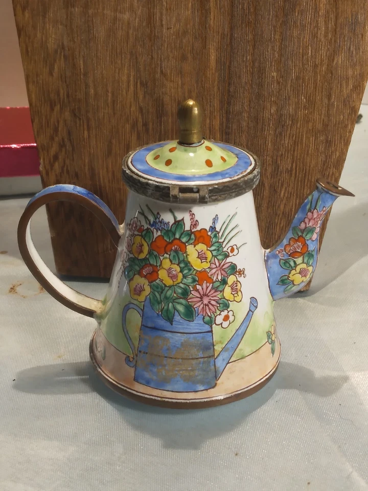 KELVIN CHEN 迷你珐琅 TEAPOT 罕见浇水罐布克花 # 17 1999 — 第 3/4 张图片