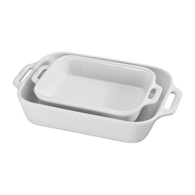 STAUB Ceramics 2-pc Rectangular Baking Dish Set, White - Oven to Table