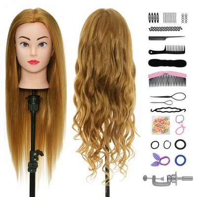 Neverland Frisierkopf 60%Echthaar Friseurkopf 60cm Trainingsköpfe für Friseure