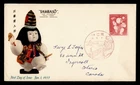 DR WHO 1953 JAPAN FDC SAMBOSA TOY DOLL CACHET TO CANADA M70804