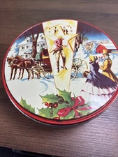 USA Vintage Fruit Cake DeLuxe Collin Street Bakery Tin Container 7" Corsicana TX