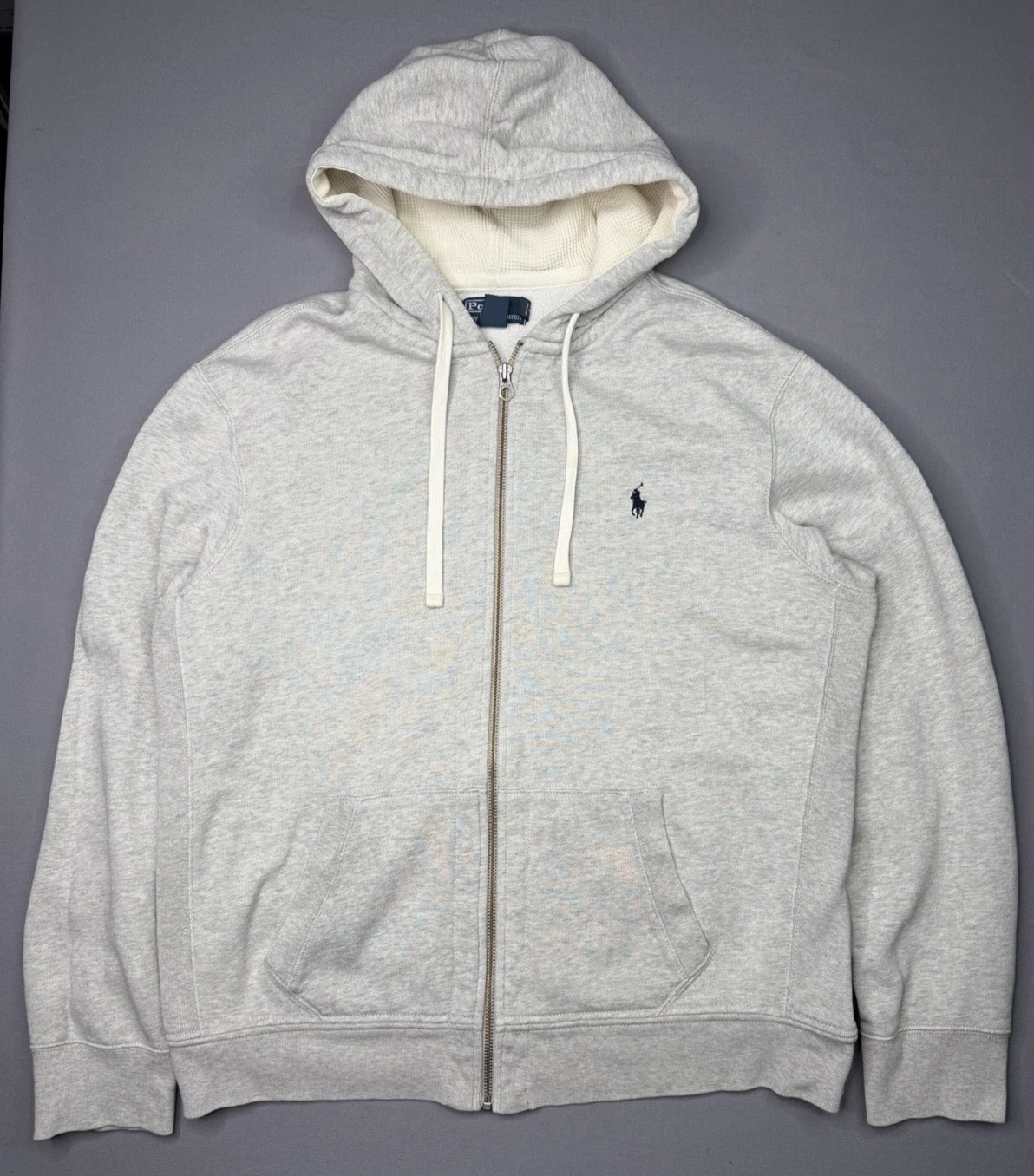 Vintage Polo Ralph Lauren Zip Up Thermal Lined Hoodie Size - XXL