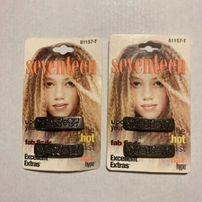 "Seventeen" 2 Butterfly Pinch Clip Hair Barrettes 1999 New (2 Sets) G40