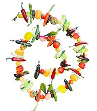 Vintage Italian Market Style Vegetable Garland &ndash; 60" Faux Produce Kitchen Decor