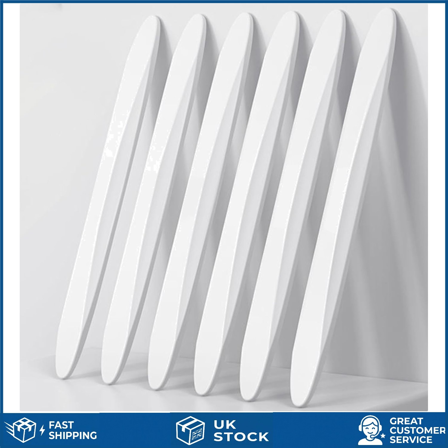 Durable White Universal Car Door Edge Guard Anti Collision Strips 6 Pcs Set