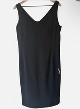 Lauren Ralph Lauren Black Sheath Dress Womens 8 Sleeveless V Neck Lined Career