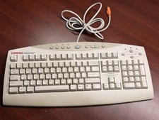 Vtg COMPAQ Presario Wired Multimedia Keyboard SK-2700 Beige PS/2 -