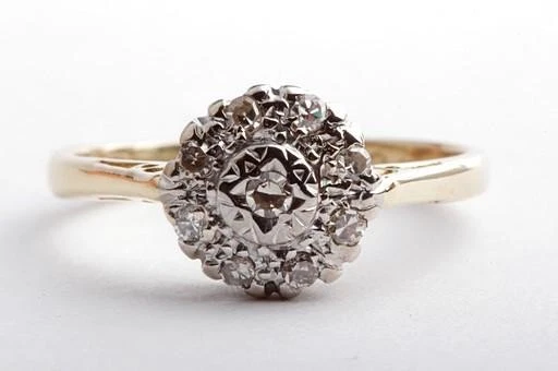 Diamantring antik Jugendstil Achtkant Schliff 750 18K Gelb Gold Gr. 49 # - Bild 2 von 4