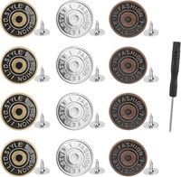 Vicloon 12X JeansknöPfe Ersatz KnöPfe 17Mm Verstellbar Mit Schraubendreher