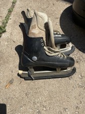 VINTAGE LANGE ICE HOCKEY SKATES MENS SIZE 11 M RARE 1ST GENERATION MODEL W/TUBES
