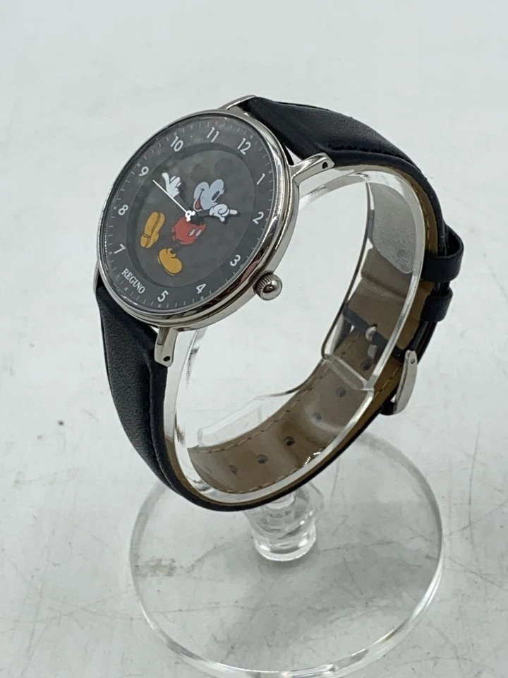 Reloj REGUNO KP3-112-50 Solar Analógico Cuero Negro Plateado Casi Como Nuevo JAPÓN Foto 2 de 4