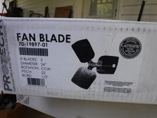 Protech 70-19897-01 Rheem 24 in. 22° HVAC Fan Blade CCW Rotation 1/2" Bore 3 Bla