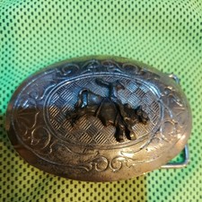 Bucking Bronco Cowboy Belt Buckle Silver Tone